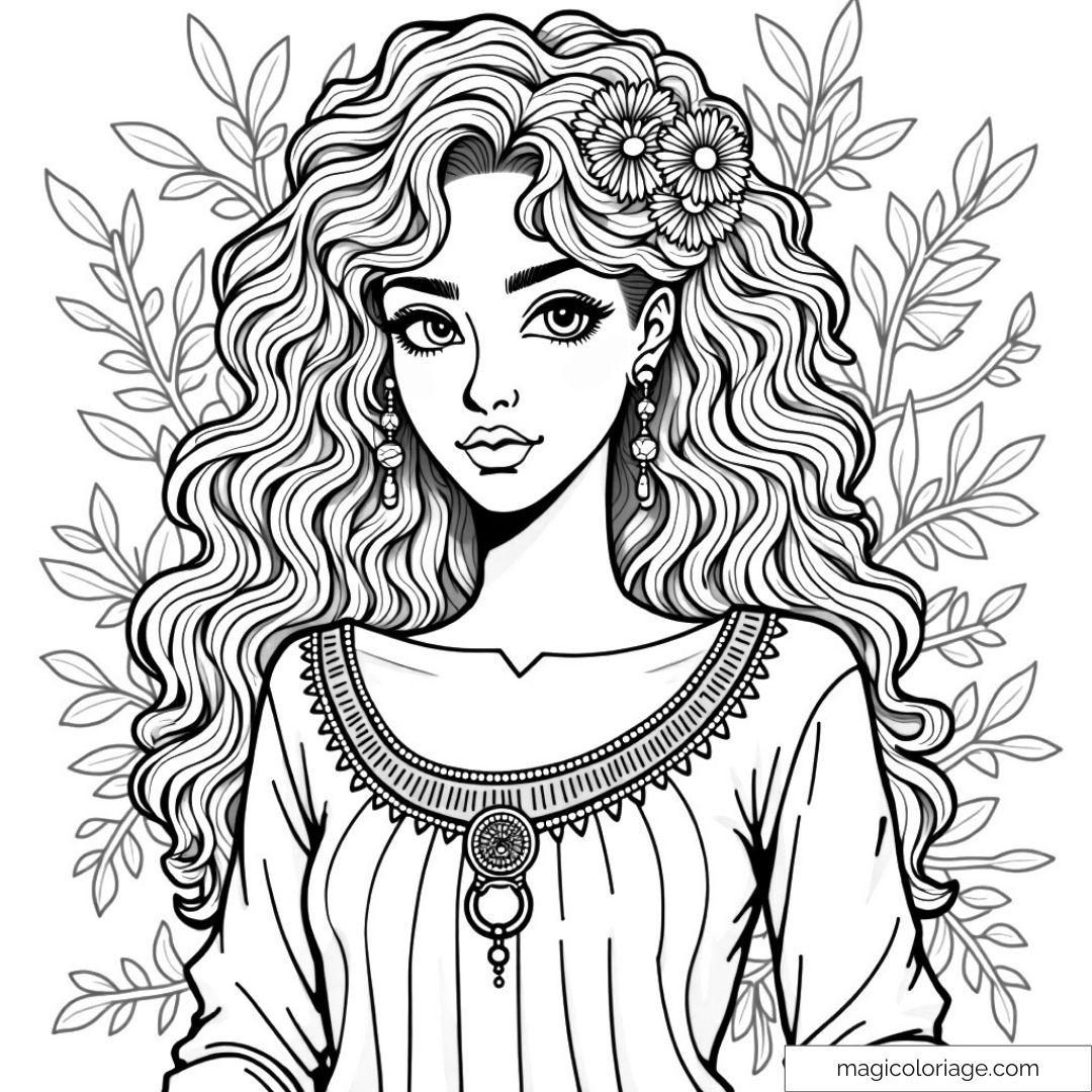 Princesse dessin à colorier