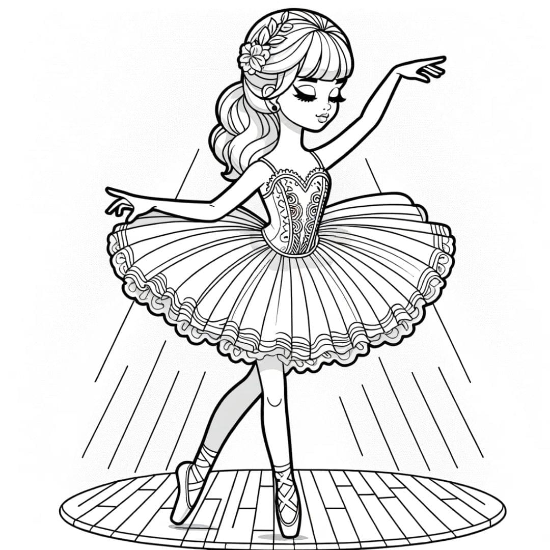 Barbie danseuse étoile à colorier