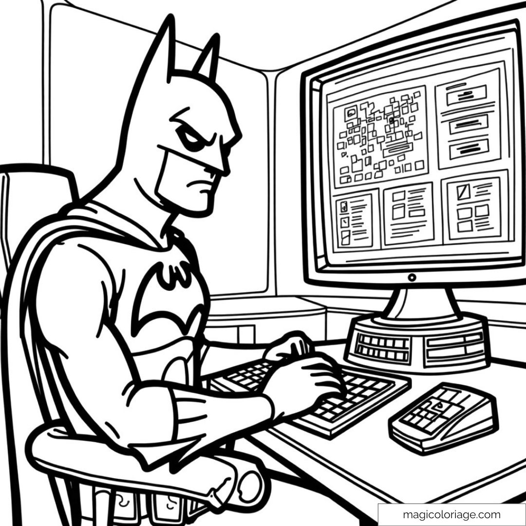 Batman au Bat-ordinateur