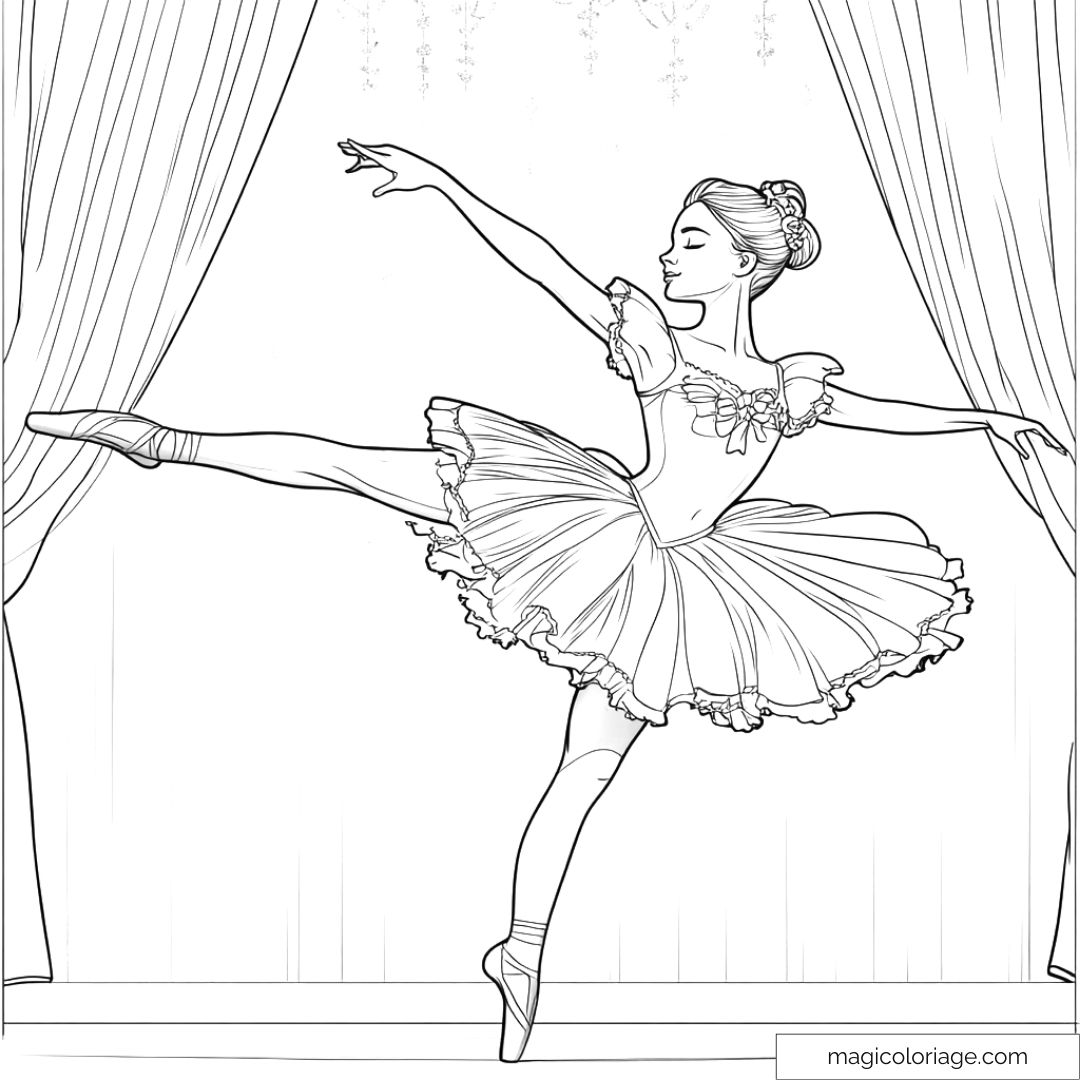 Danseuse étoile sur scène avec tutu