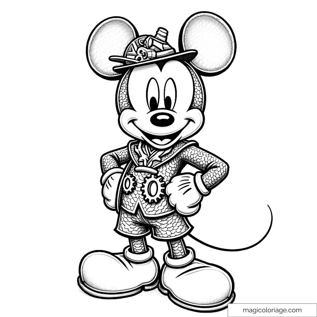 Mickey Mouse habillé de vêtements colorés