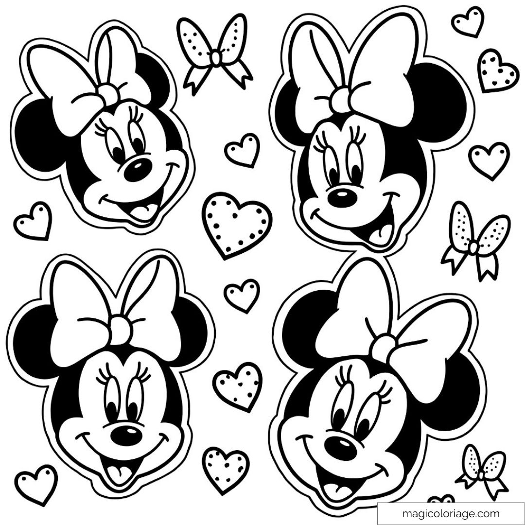 Dessin à colorier avec Minnie Mouse