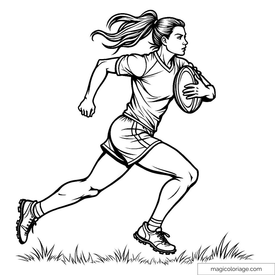Image d’un joueur de rugby courant avec un ballon
