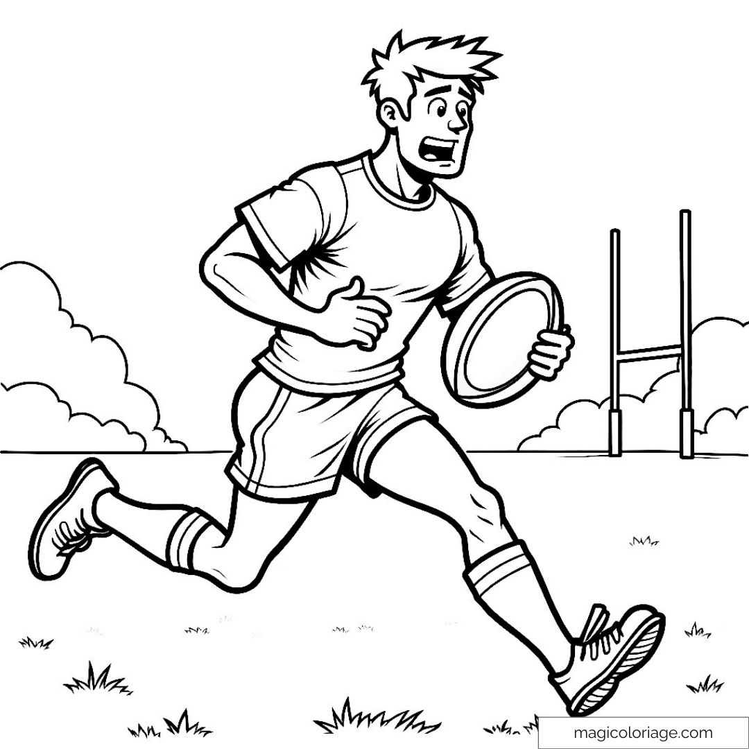 Coloriage joueur de rugby