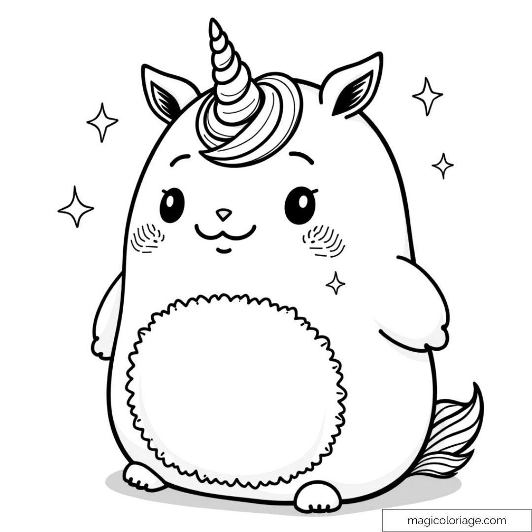 Squishmallow licorne à colorier