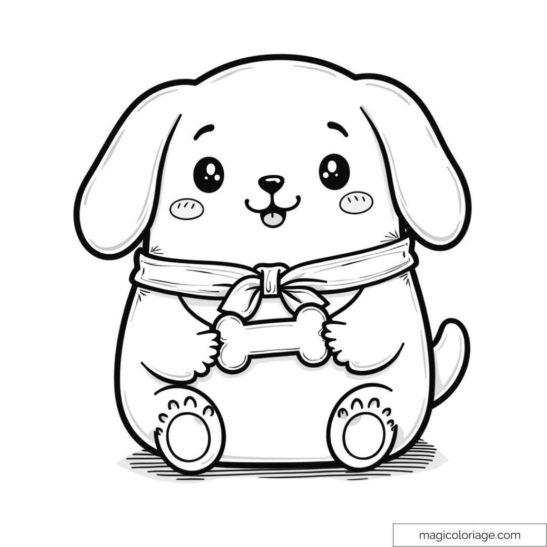 Squishmallow chien avec os