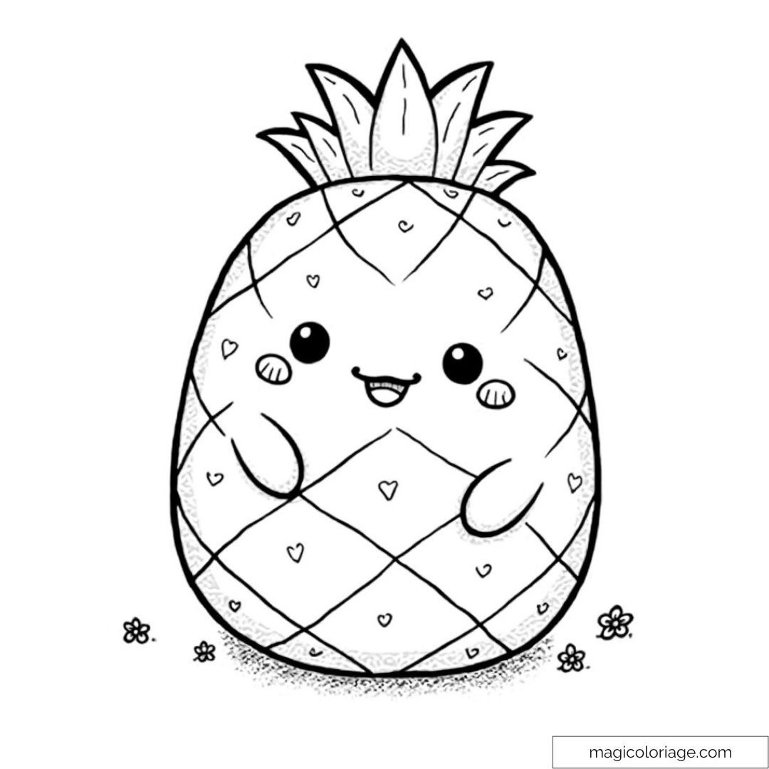 Dessin de Squishmallow ananas kawaii