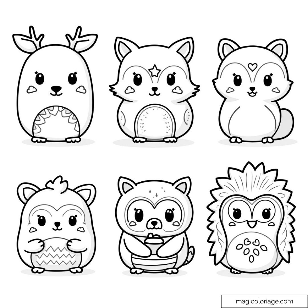 Image de Squishmallows mignons à colorier