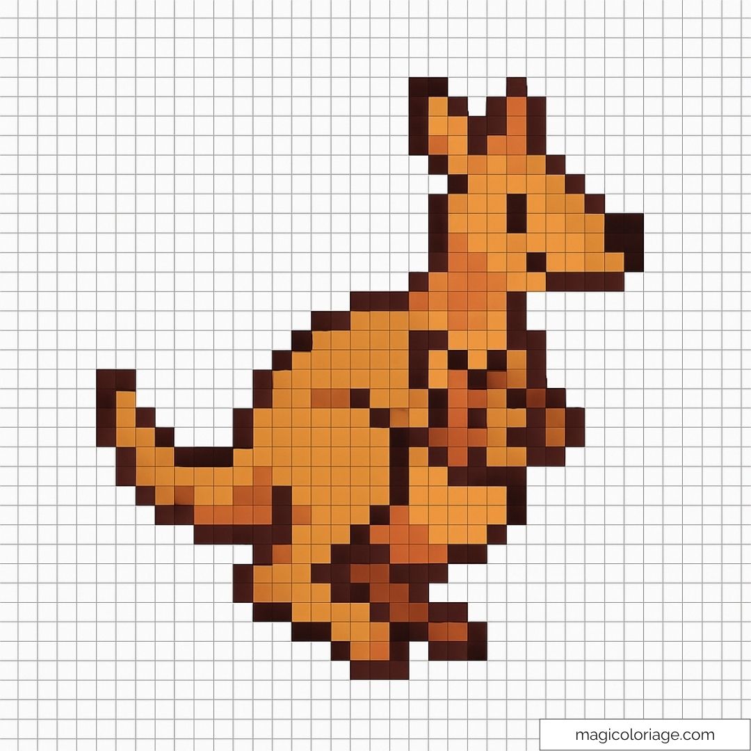 Kangourou en pixel art simple