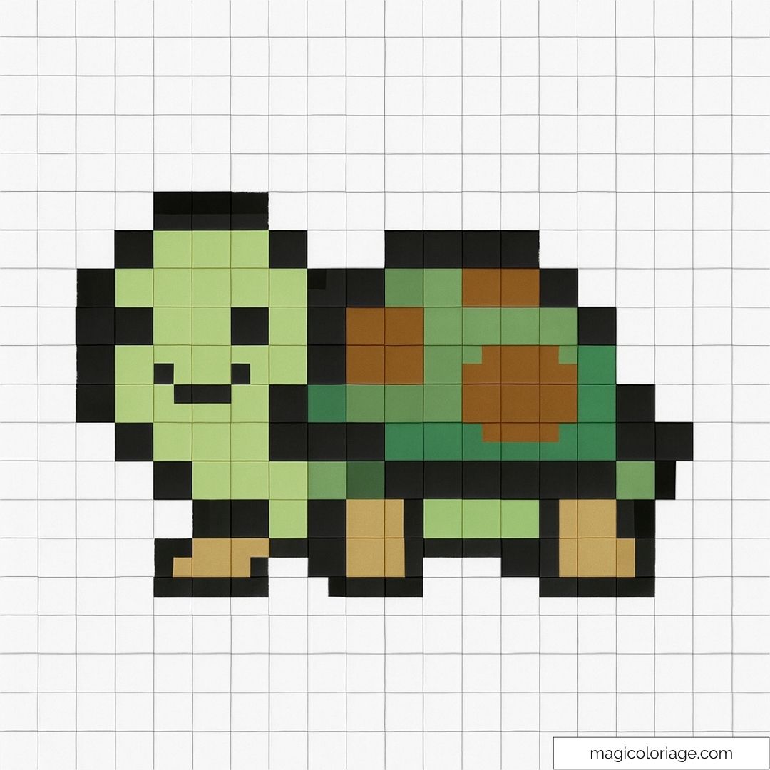Image de tortue en pixel art