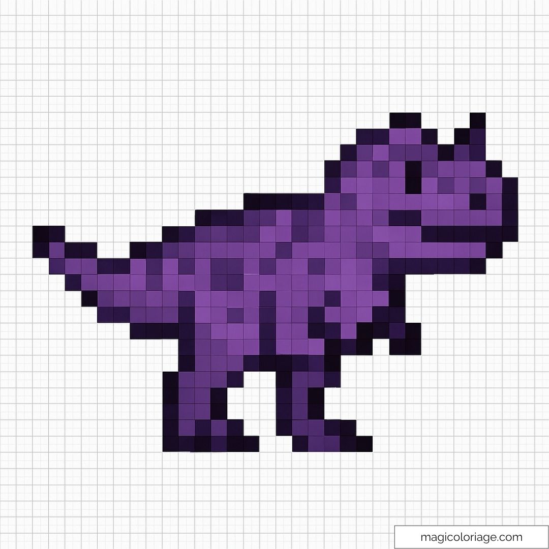 Pixel art dinosaure violet
