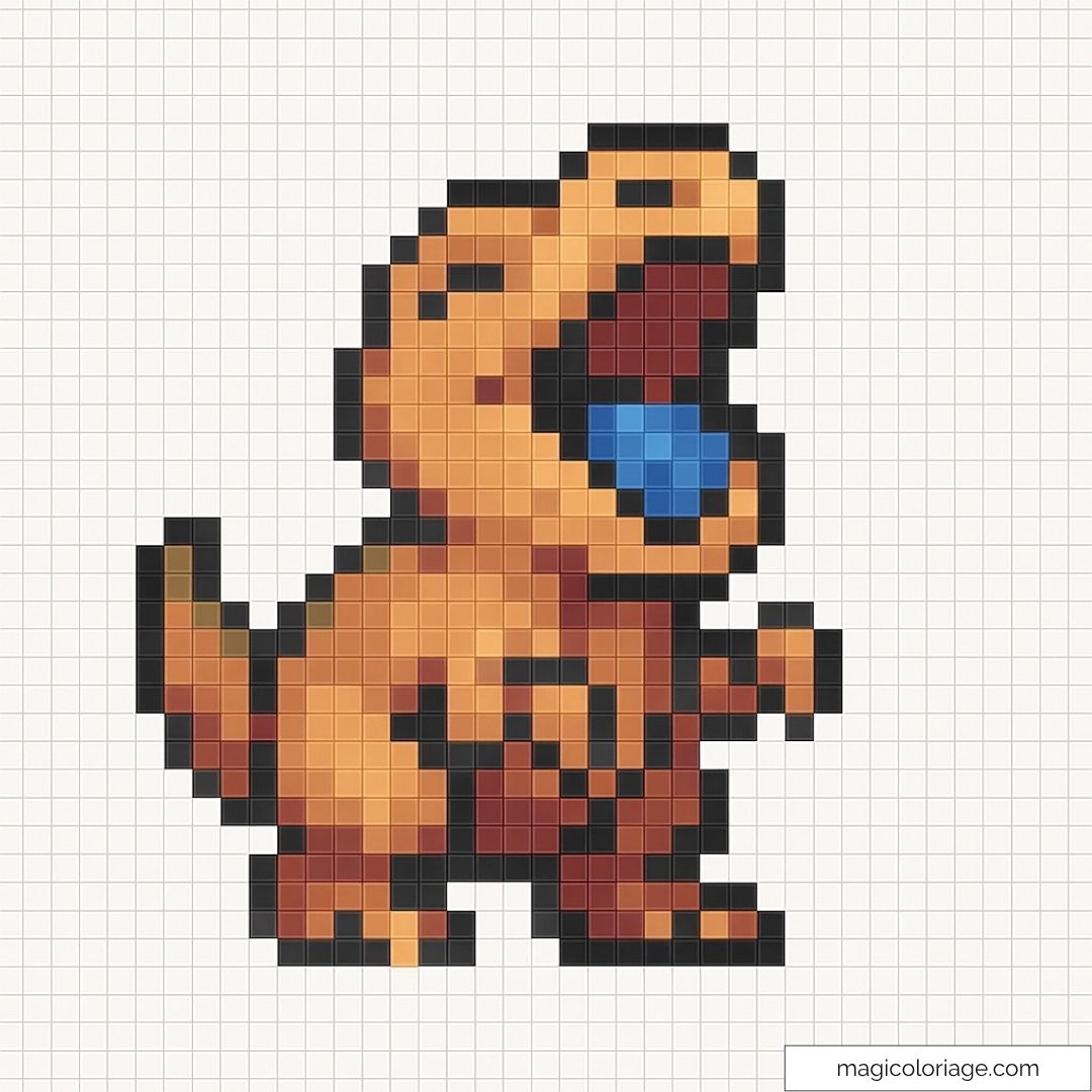Dinosaure en pixel art rétro