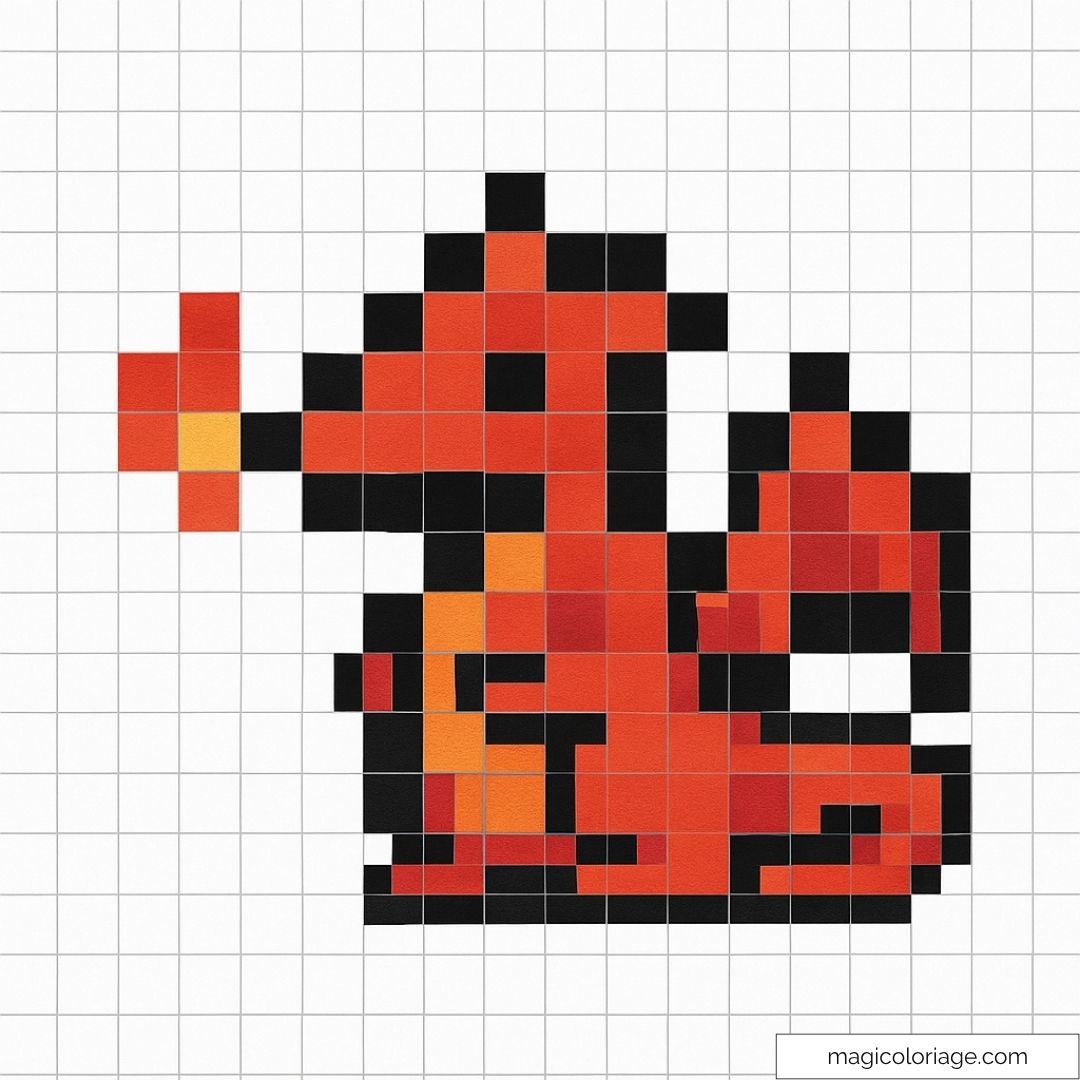 Pixel art Charmander Pokémon
