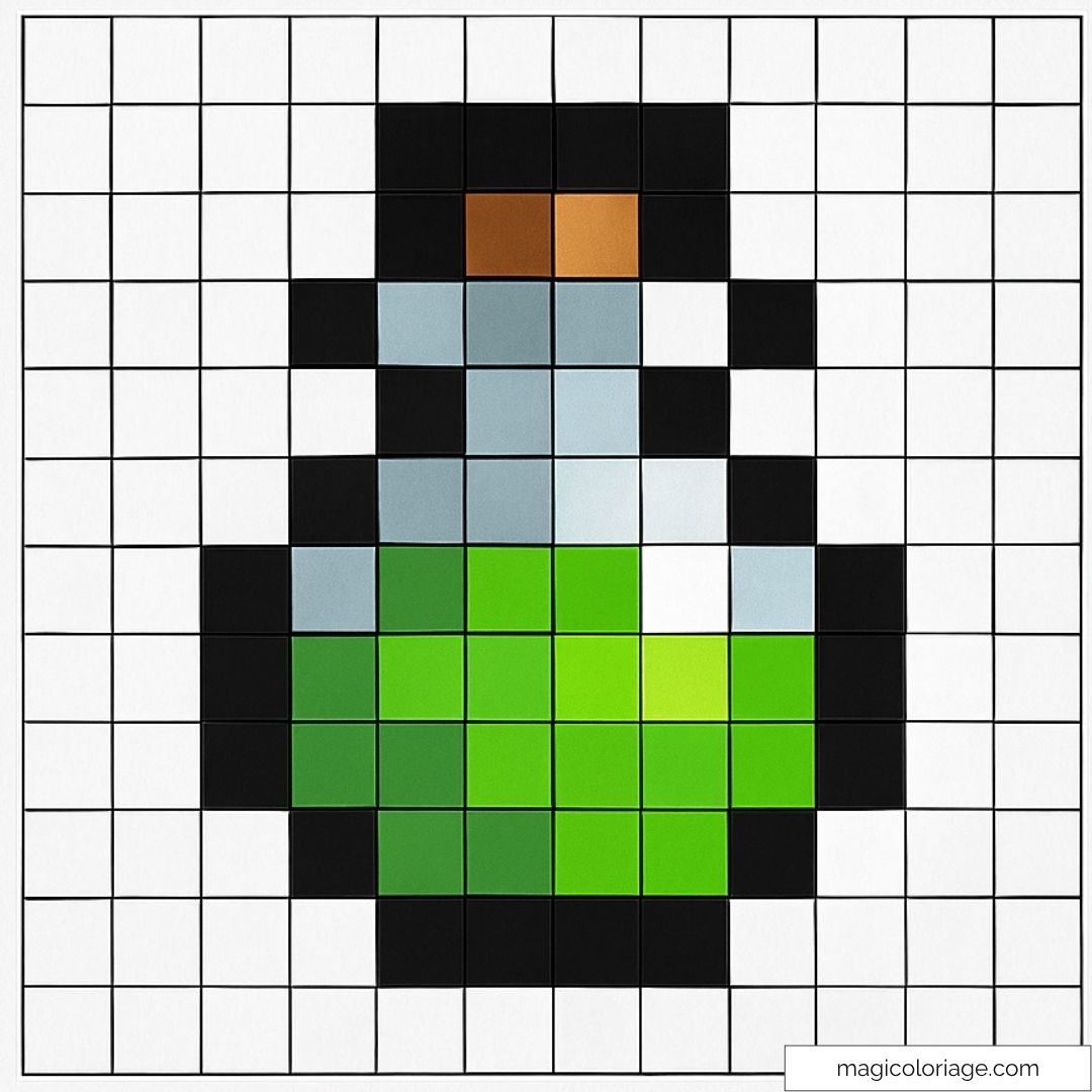 Pixel art pingouin mignon en noir