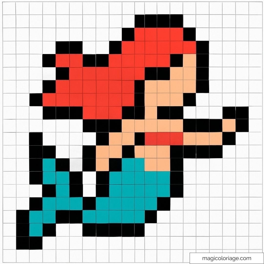 Petite Sirène en pixel art