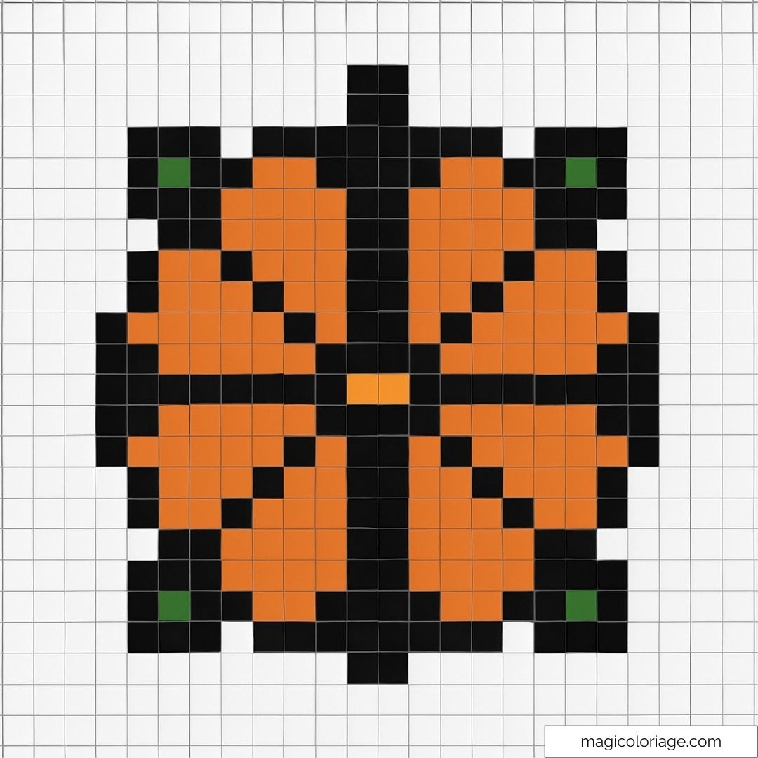 Pixel art citrouille Halloween