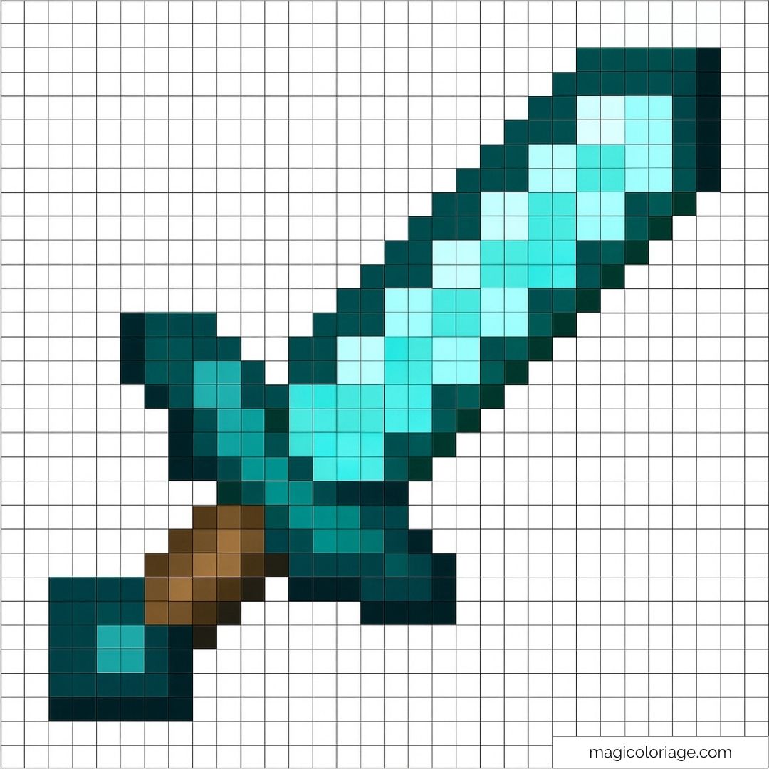 Épée en pixel art de Minecraft