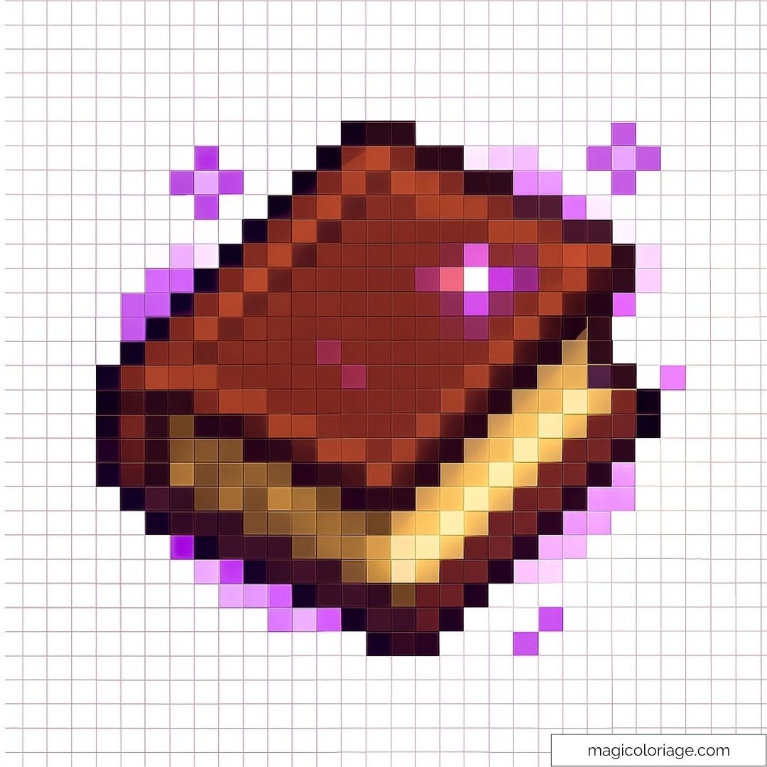 Grimoire magique Minecraft en pixel art attirant et coloré.