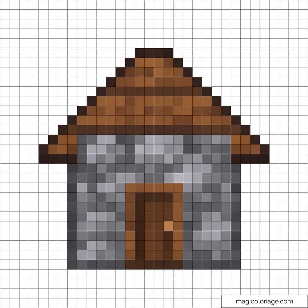 Maison en pixel art inspirée de Minecraft