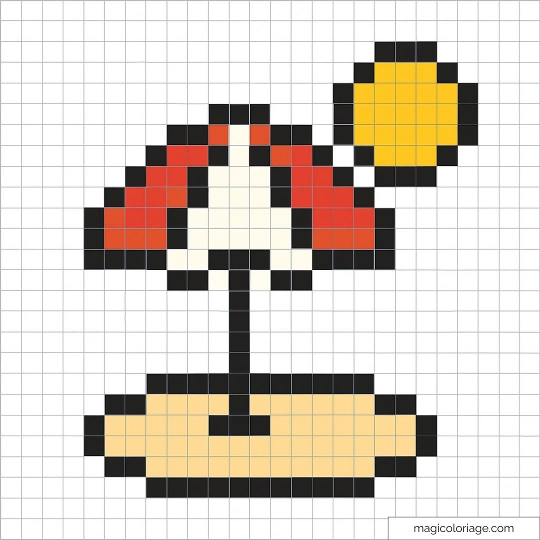 Pixel art plage avec soleil et parasol coloré sur le sable