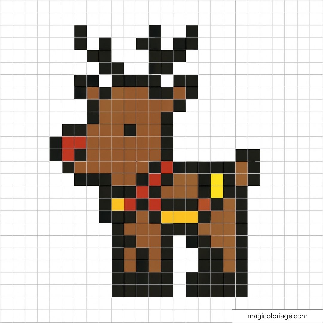Pixel art renne Noël