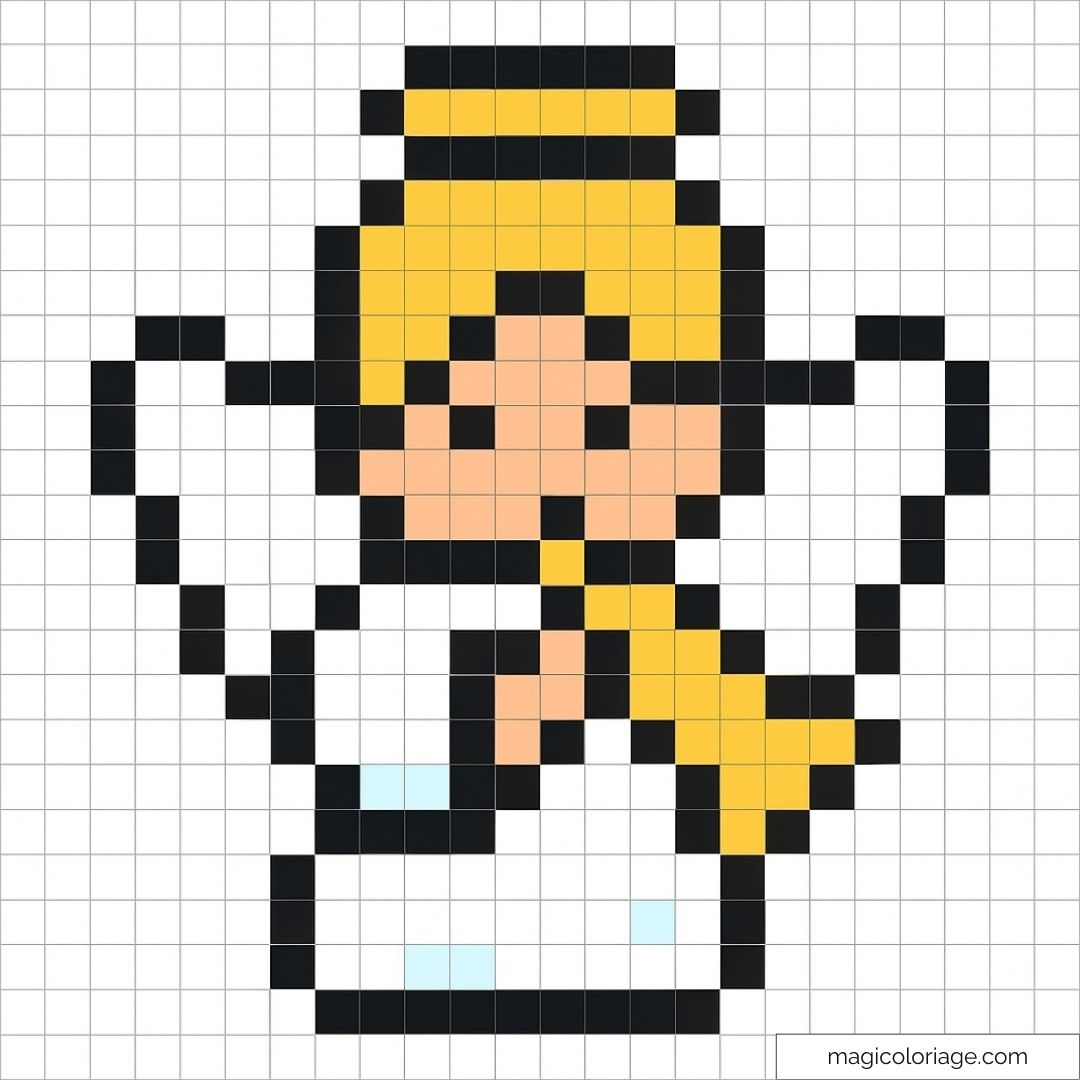 Ange pixel art avec auréole et ailes
