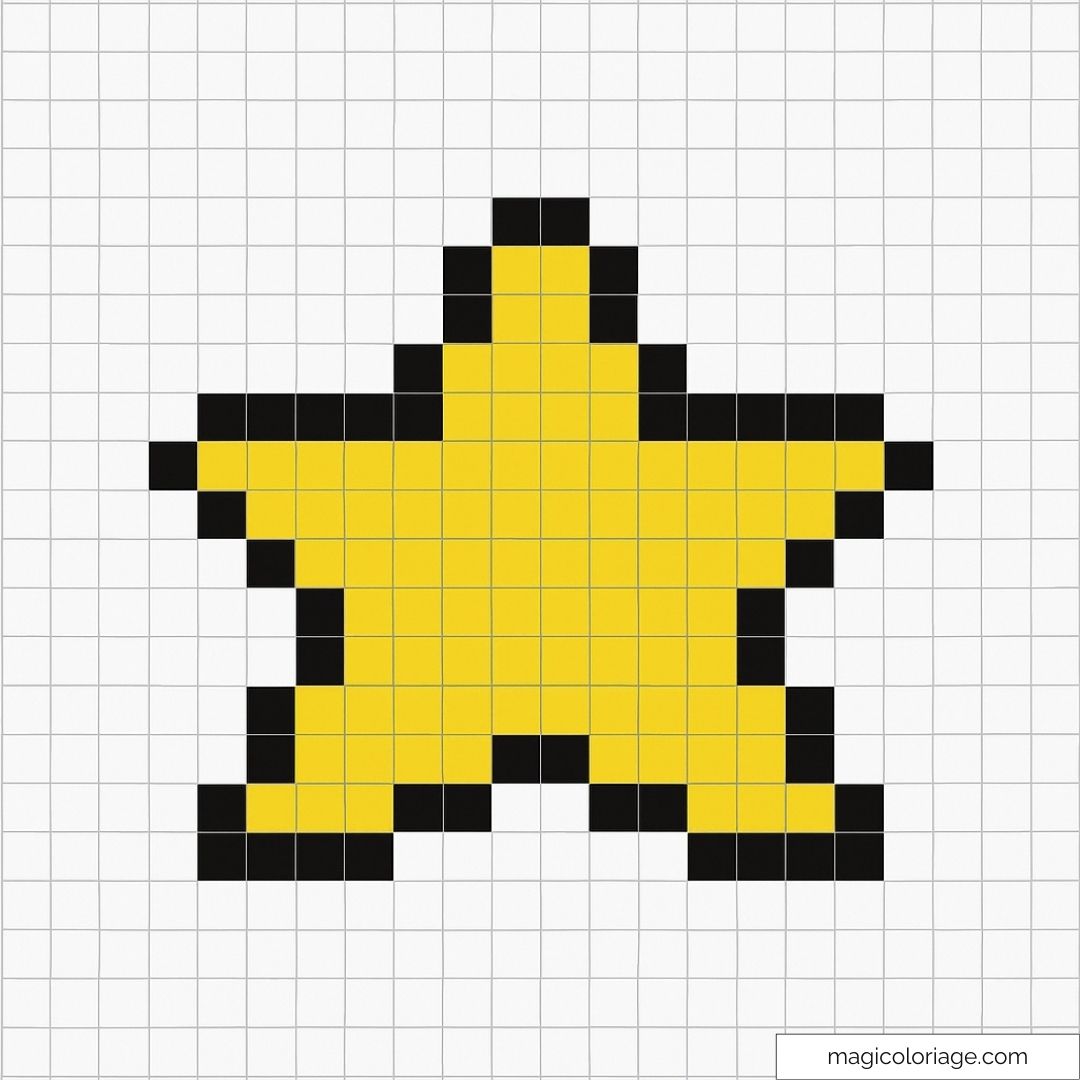 Pixel art étoile jaune