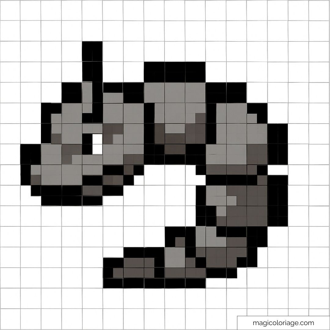 Pixel art Onix Pokémon : serpent de pierre à recréer