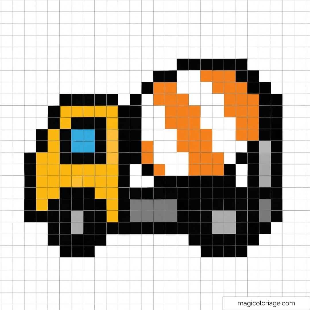 Pixel art camion toupie coloré