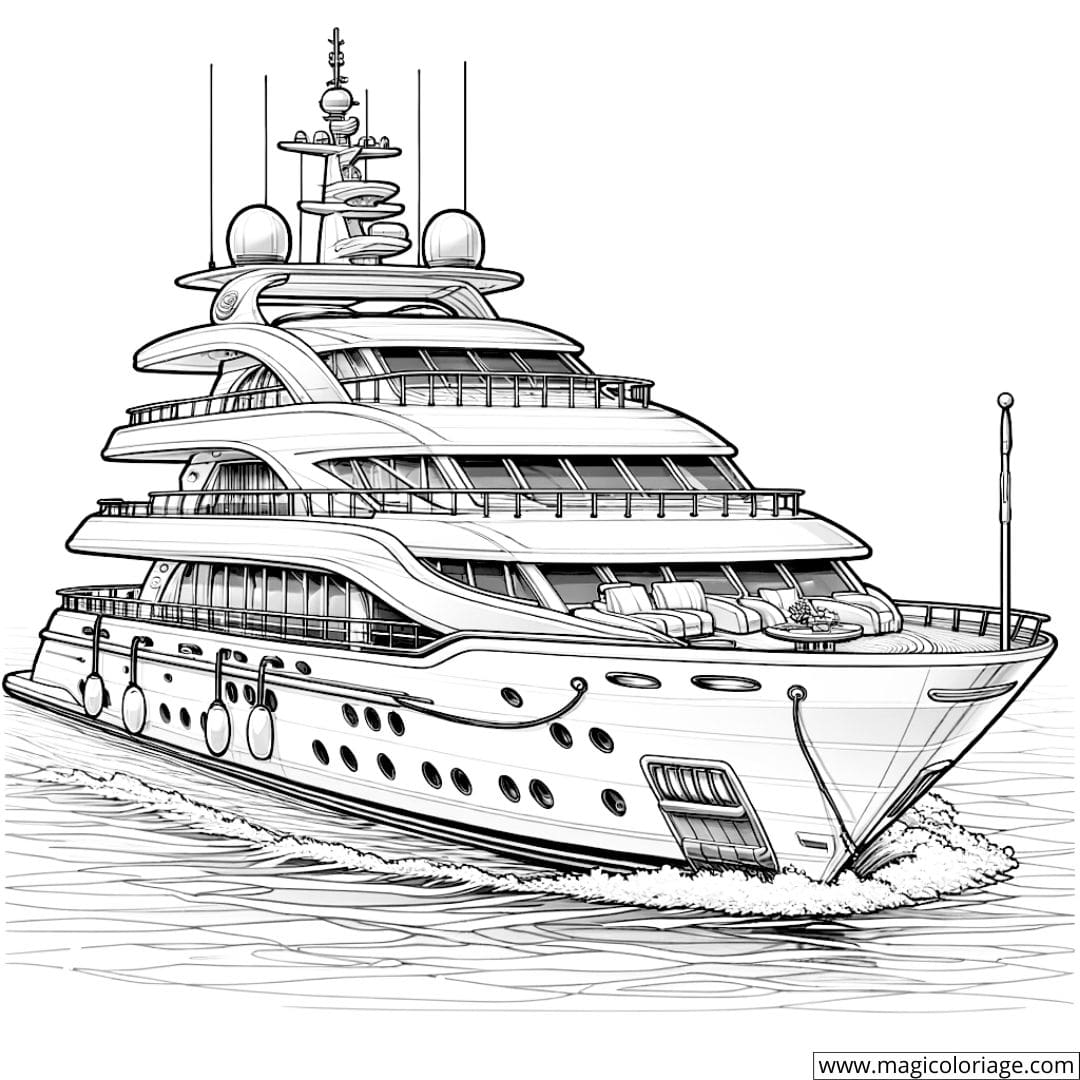 Coloriage d'un yacht luxueux