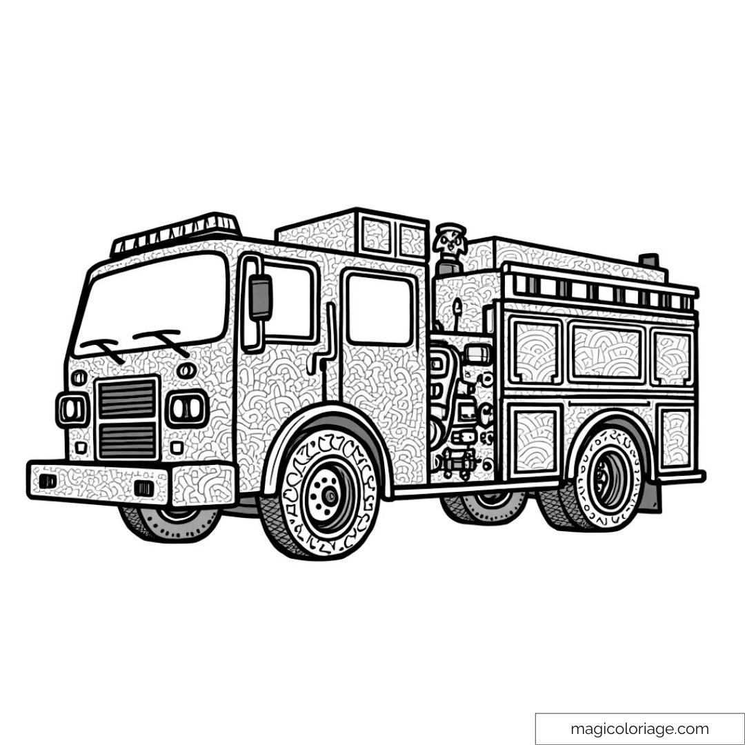 Camion de pompiers à motifs complexes
