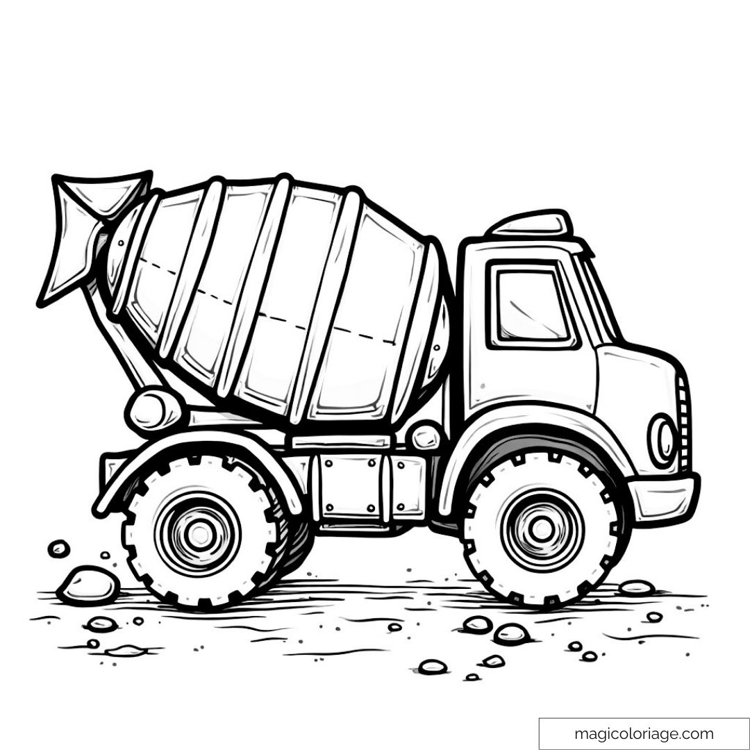 Image de camion toupie pour dessin à colorier.
