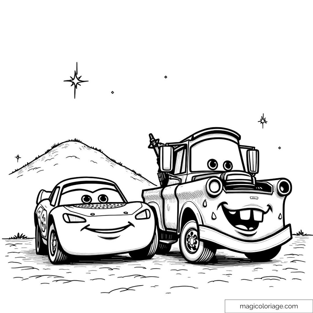 Dessin de Flash McQueen et Martin