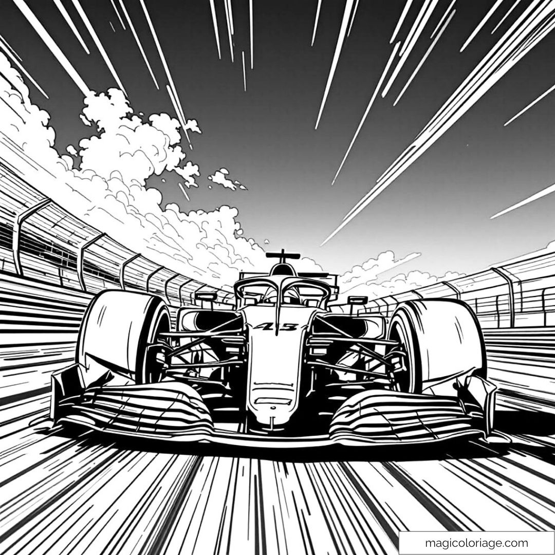 Voiture de course rapide sur circuit