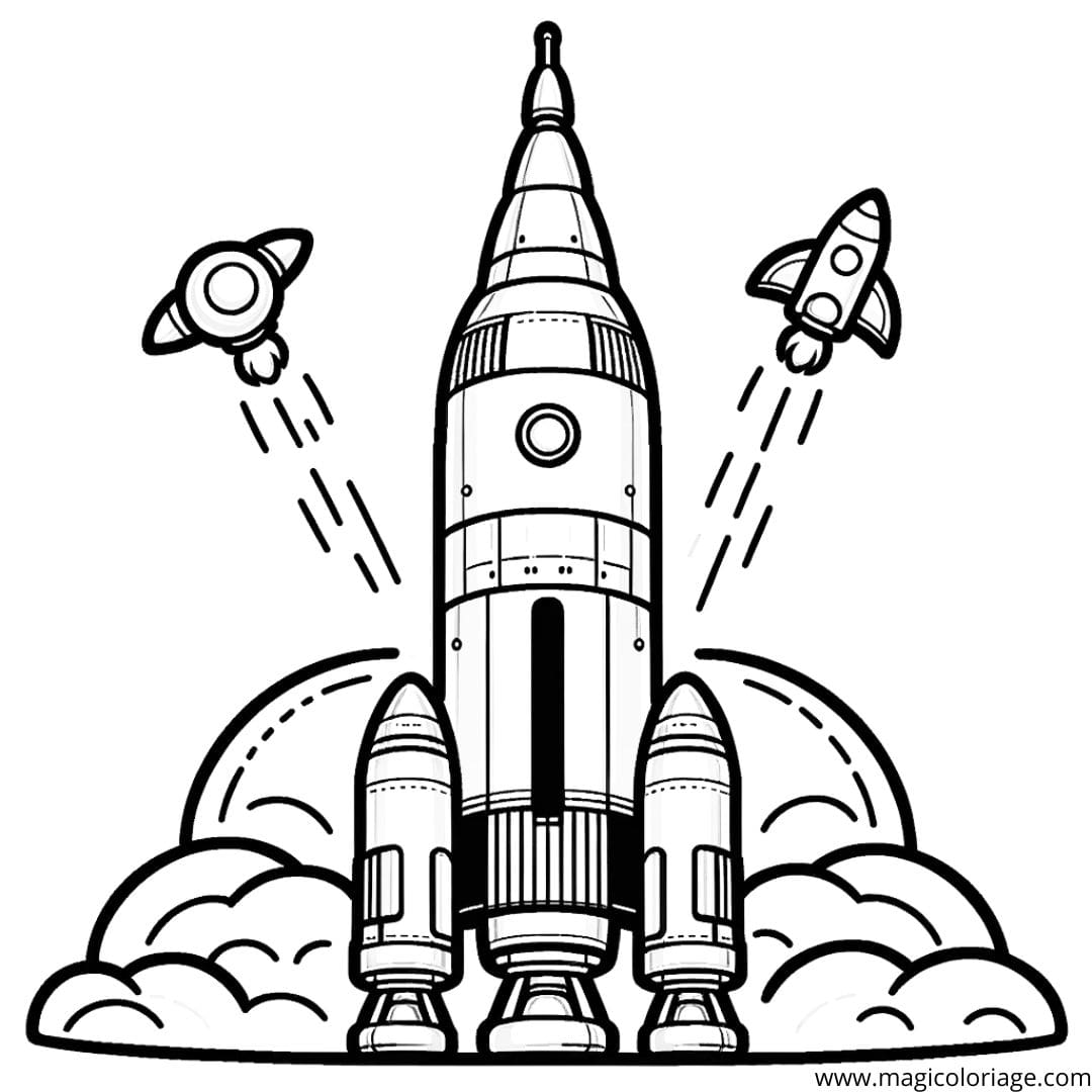 Coloriage fusée Saturn V