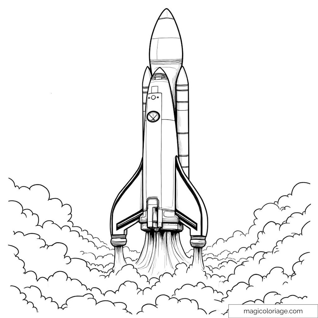 Dessin de navette spatiale décolle