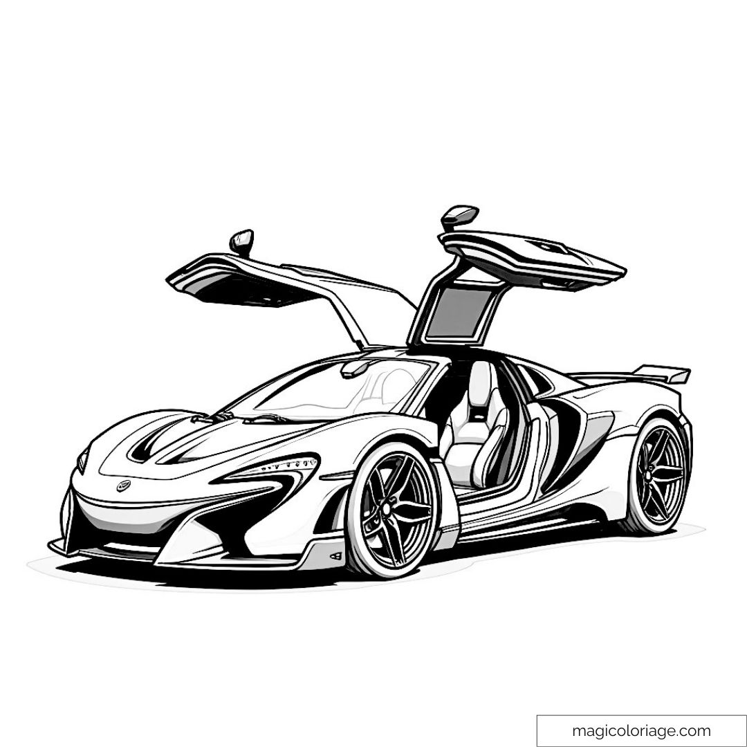 Coloriage supercar avec portes papillon ouvertes