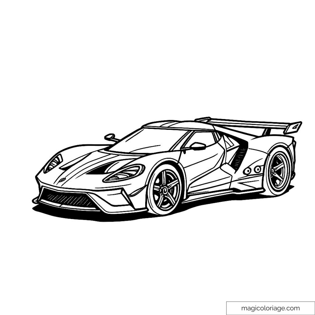 Dessin de voiture sportive moderne à colorier