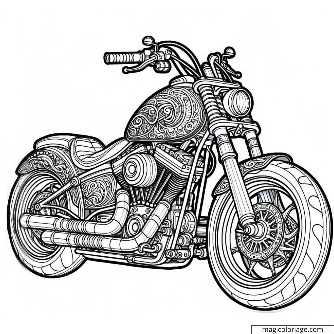Custom bike avec art pour coloriage