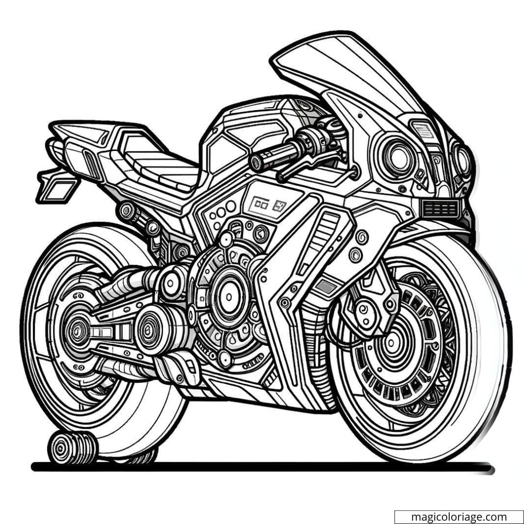 Moto futuriste avec technologies pour enfants