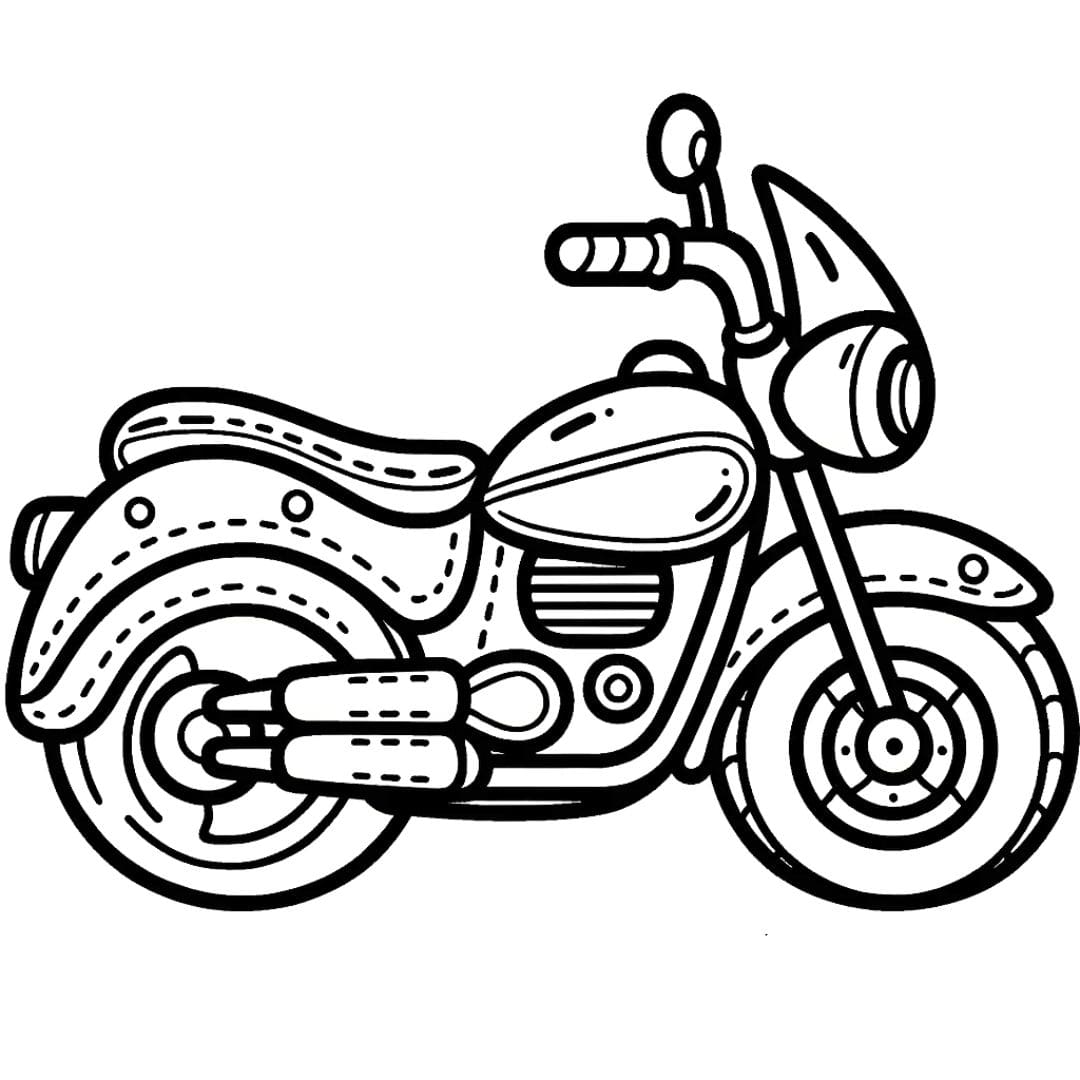 Dessin de moto simple à colorier pour jeunes enfants