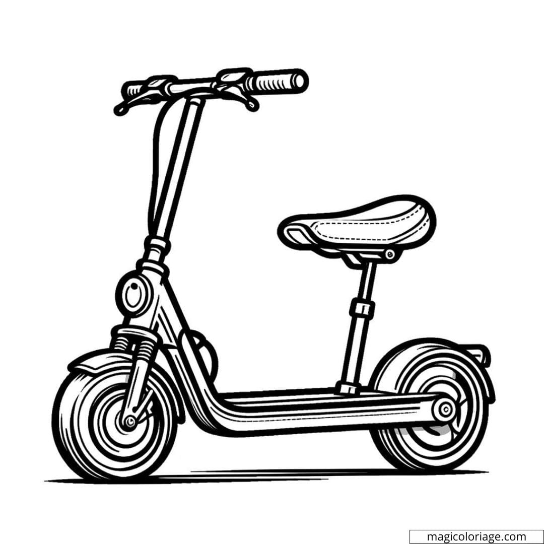 Scooter électrique compact pour coloriage