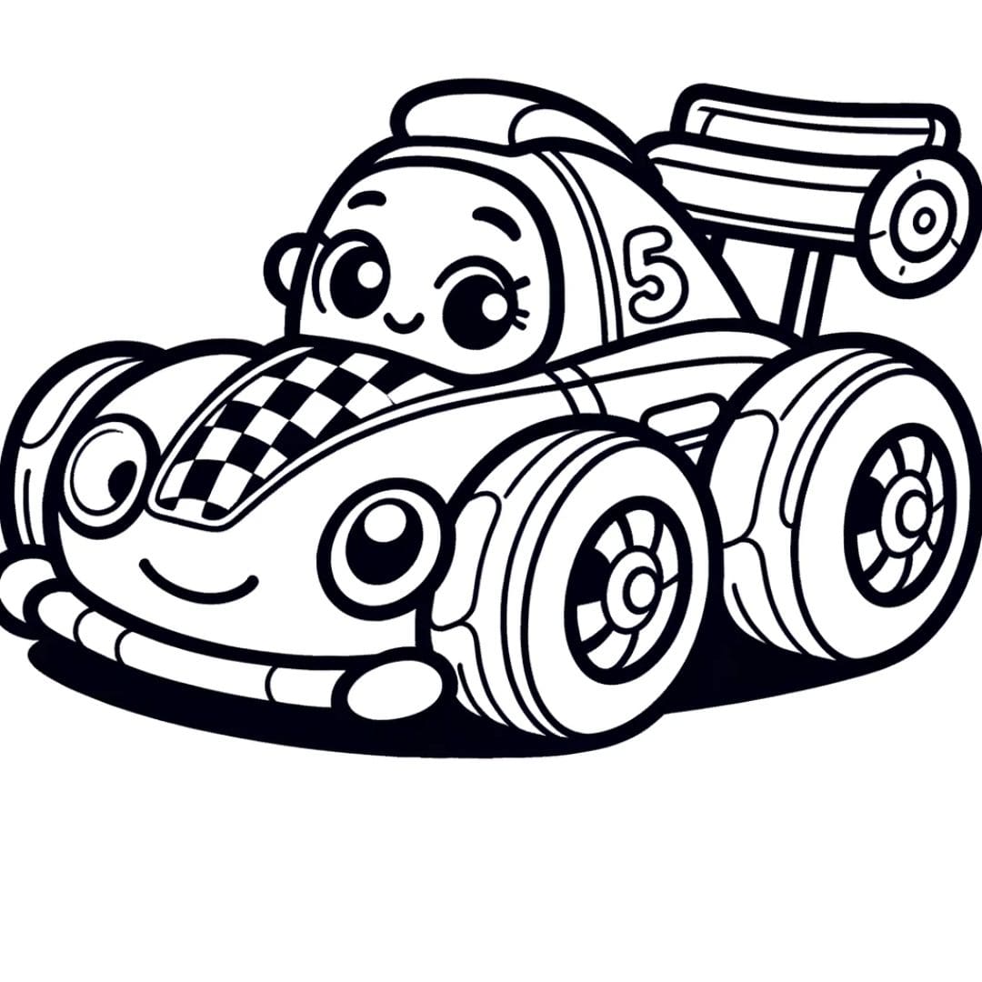 Coloriage de voiture de course stylée