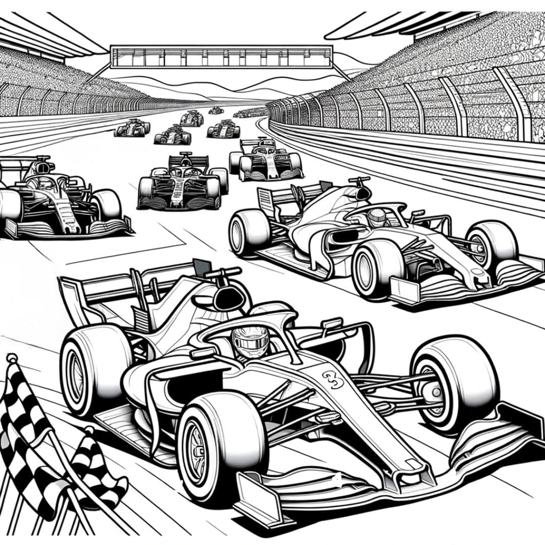 Coloriage de Grand Prix excitant pour enfants