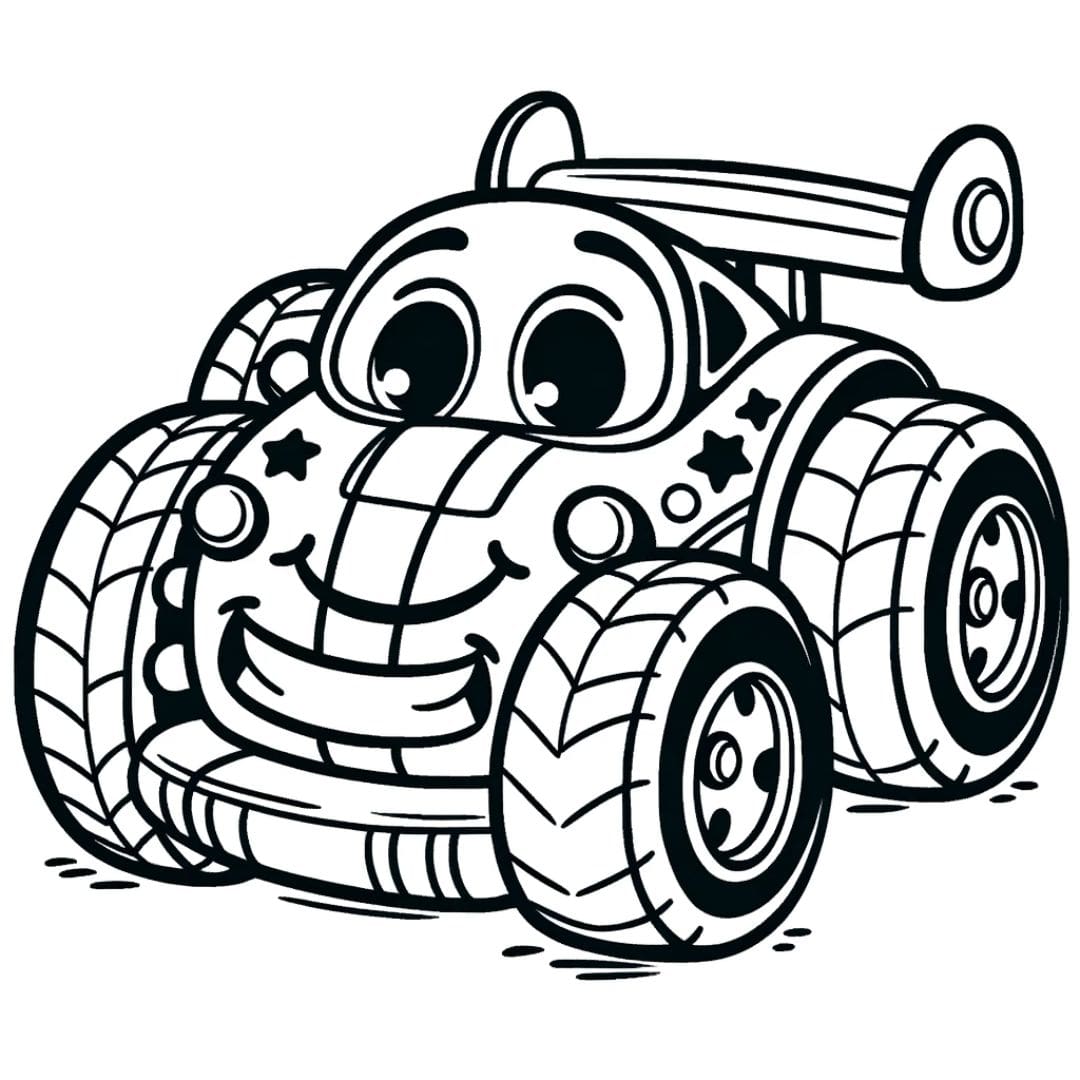 Coloriage de voiture de course pour les petits