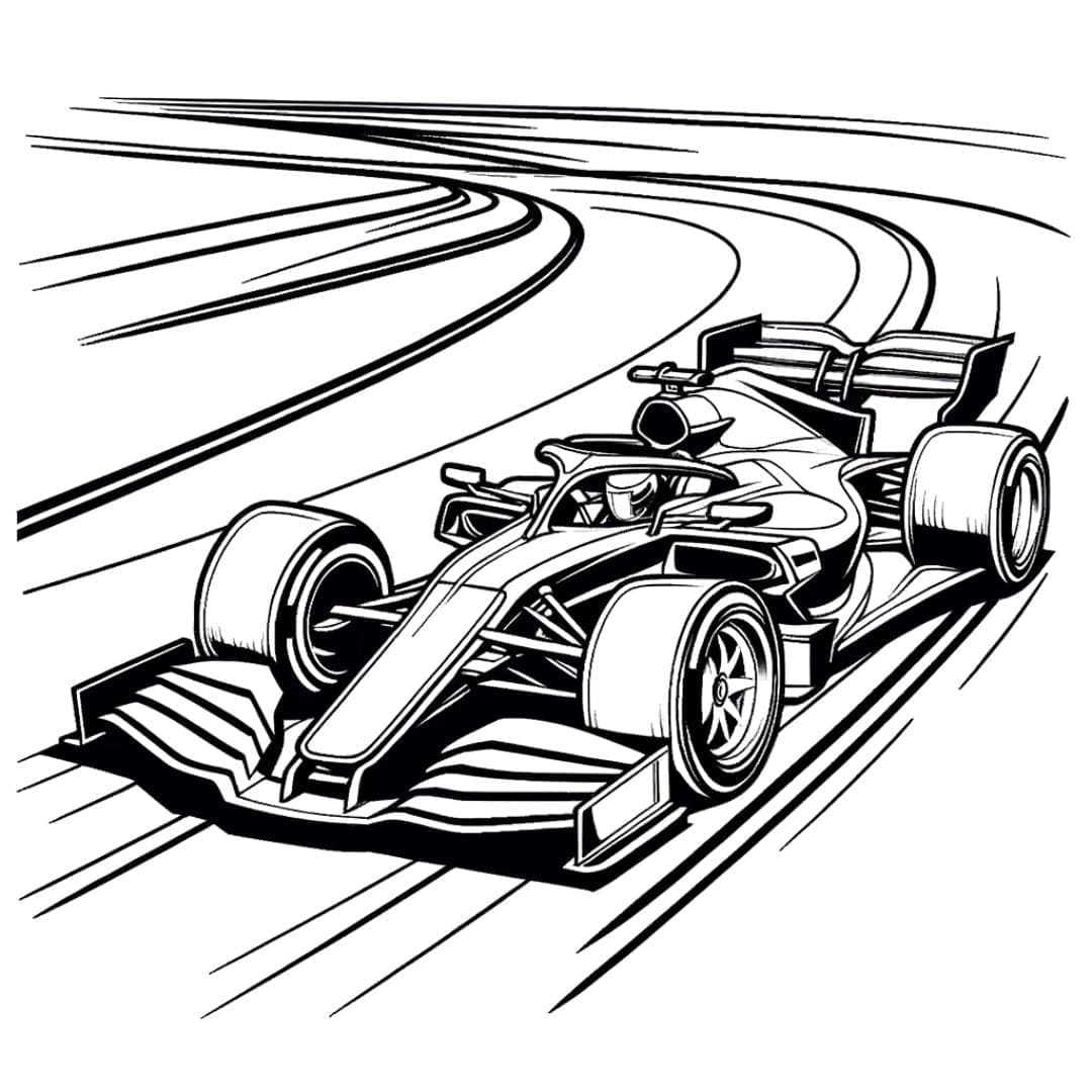 Dessin à colorier Voiture de course rapide