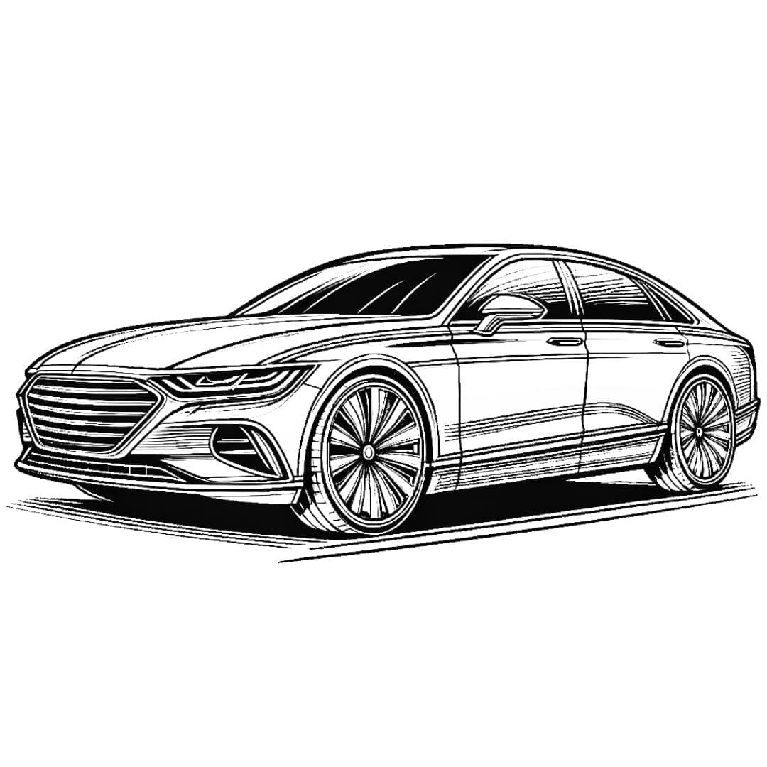 Dessin à colorier Voiture de luxe moderne