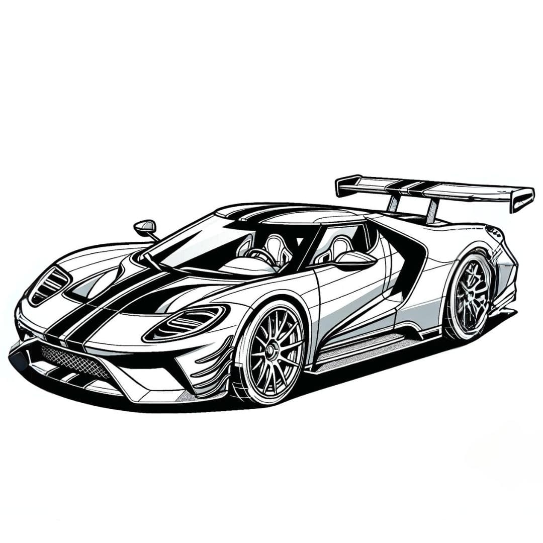 Coloriage de voiture de sport pour enfants