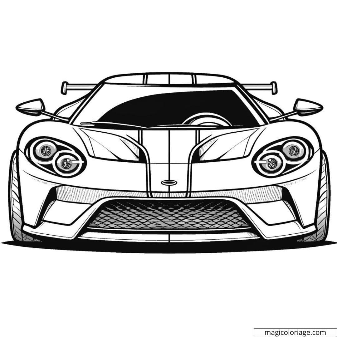 Voiture de sport à colorier